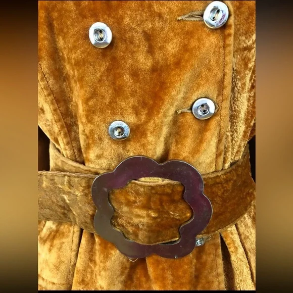 Country Pacer rare 60s gold velvet penny lane fur sleeve Russian coat - Picture 9 of 16